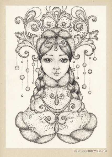 Кукла в национальном костюме рисование