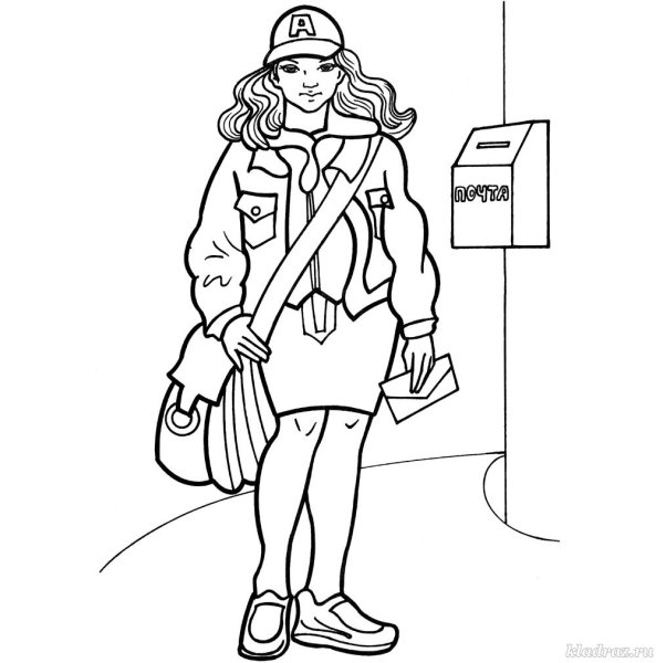 Раскраска почтальон