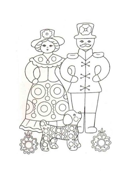 Всадник Дымковская игрушка раскраска