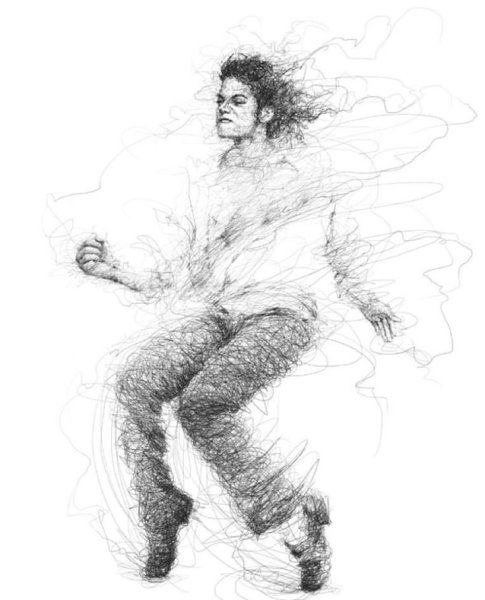 Майкл Джексон карандашом в полный рост