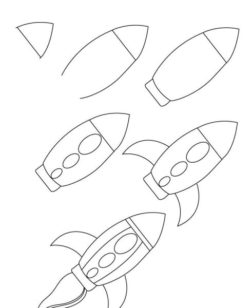 Ракета трафарет для детей
