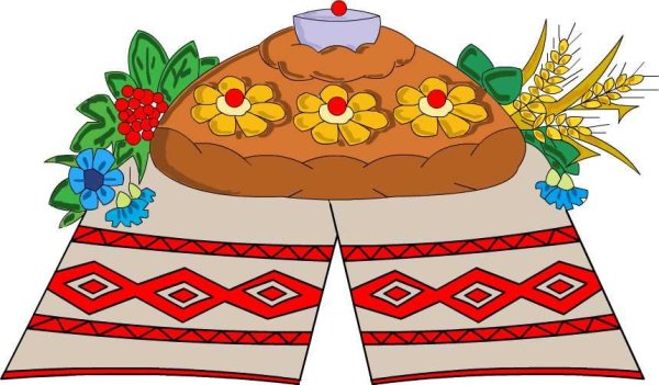 Каравай с колосьями рисунок