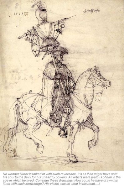 Тушь Дюрера Альбрехта Наброски