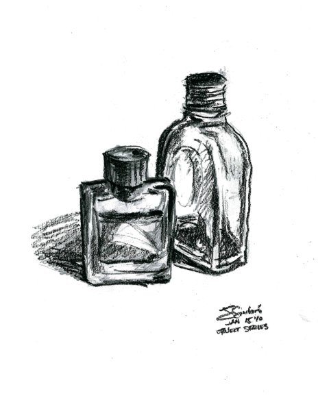 Флаконы духов Наброски