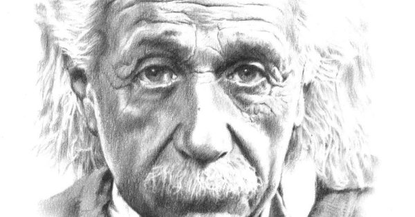 Портрет Эйнштейн Эйнштейн карандашом