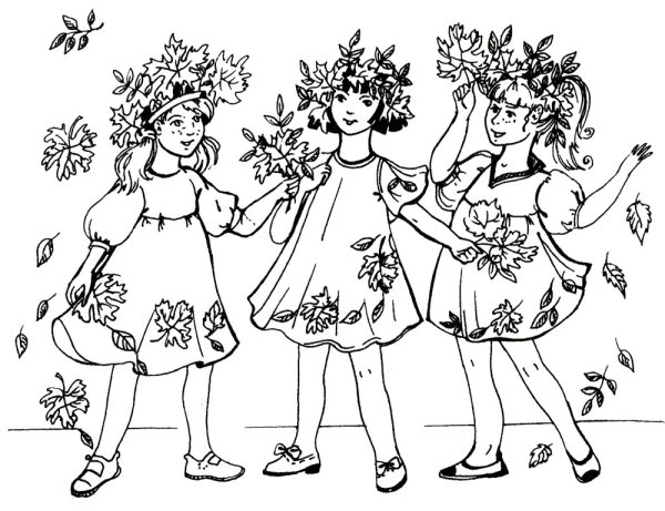 Хоровод у елки раскраска