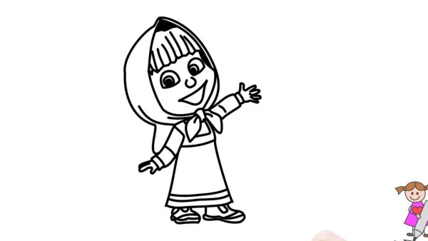 Рисунки Маша и медведь для срисовки