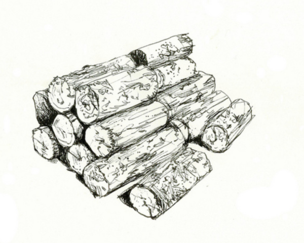 Бревно нарисованное