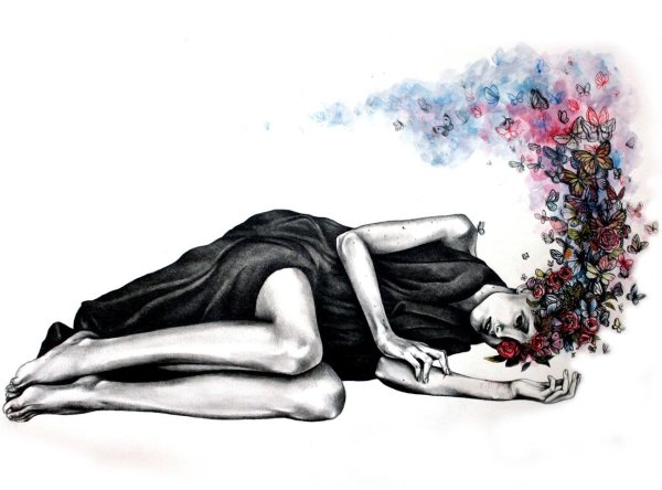 Акварель страдание