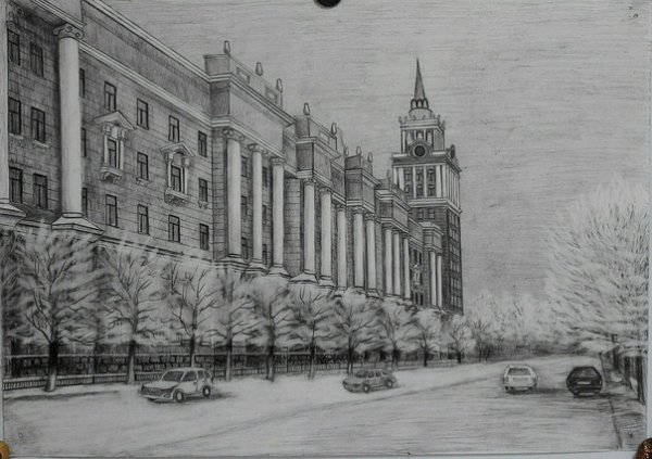 Здание ЮВЖД Воронеж вектор