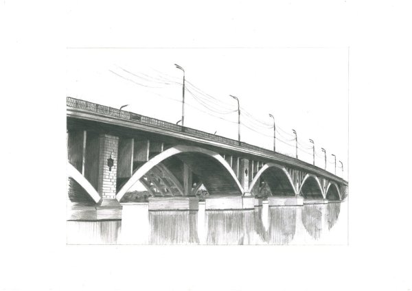 Чернавский мост набросок Воронеж