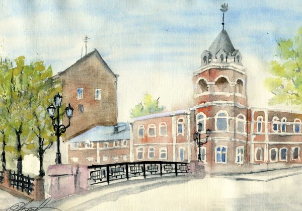 Архитектура акварелью Воронеж