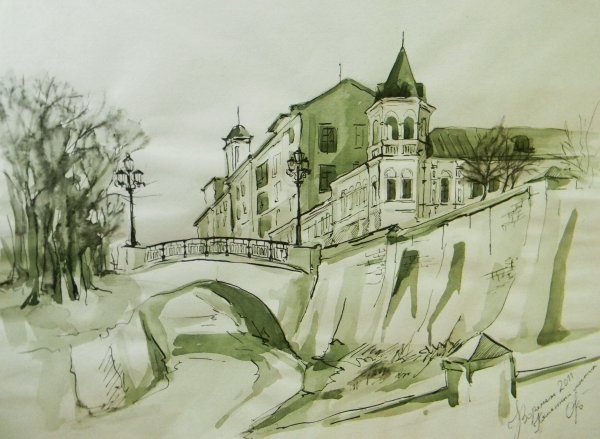 Графика пейзаж Коломна