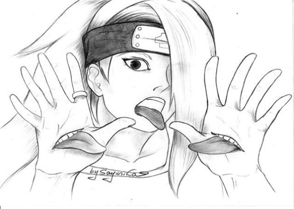 Нарисовать аниме из Наруто Дейдара