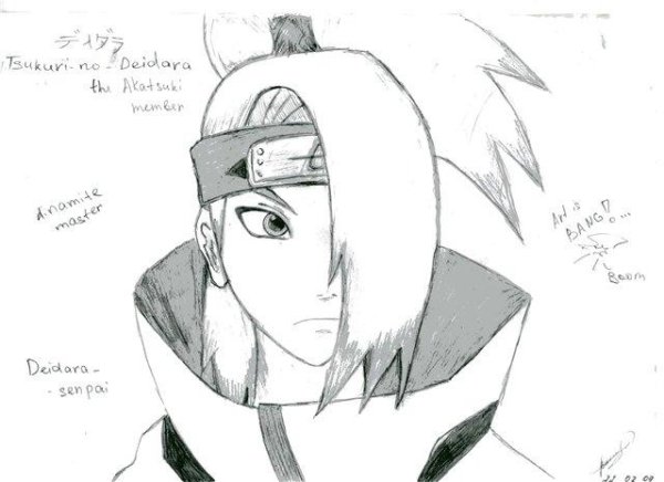 Рисунок Хидана карандашом