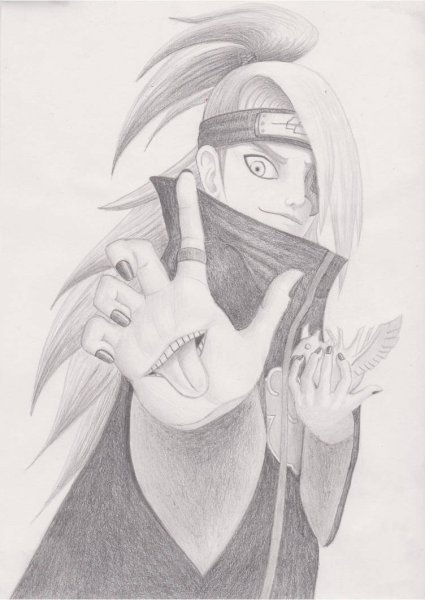 Раскраски аниме Наруто Акацуки Дейдара