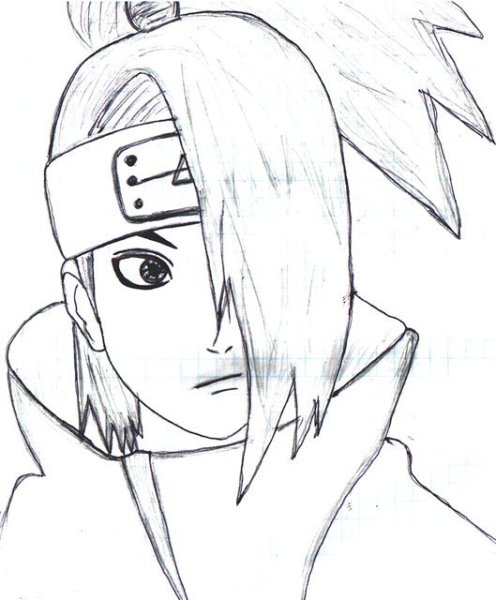 Рисунки карандашом Наруто Дейдара