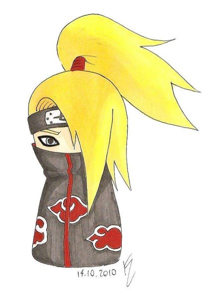 Дейдара голова раскраска