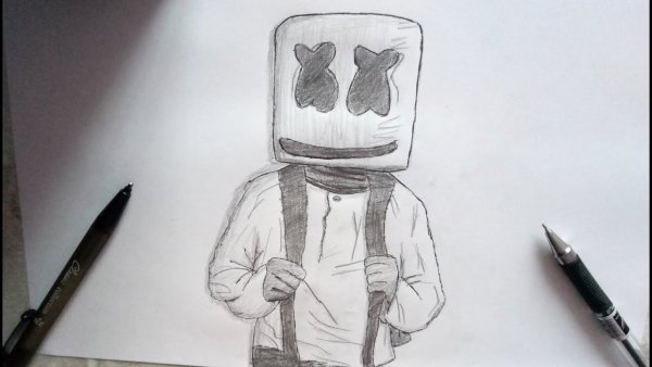 Скетч рисунки маршмеллоу