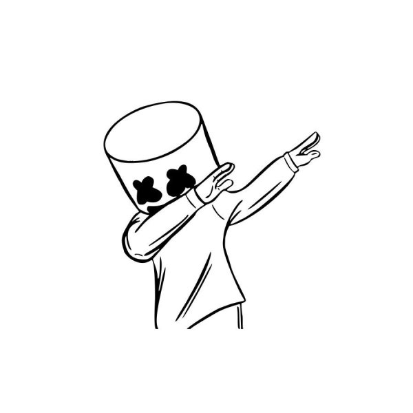 Маршмеллоу диджей раскраска