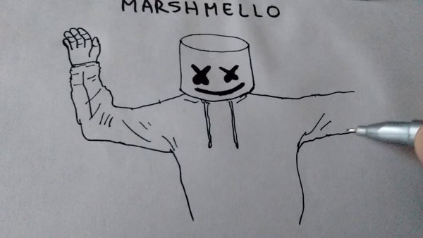 Маршмеллоу рисунок карандашом