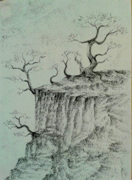 Нарисовать Утес карандашом