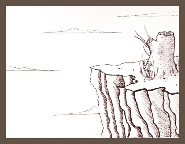 Обрыв карандашом