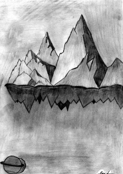 Скалы рисунок карандашом