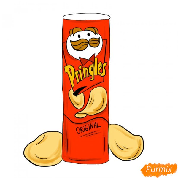 Нарисовать пакет с чипсами