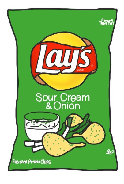 Нарисовать пачку чипсов