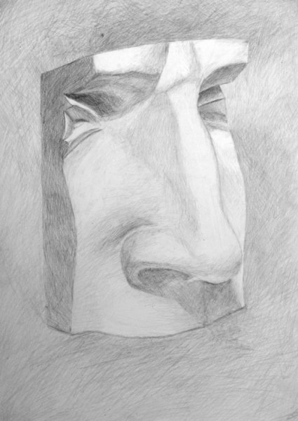 Бюст Давида Микеланджело рисунок