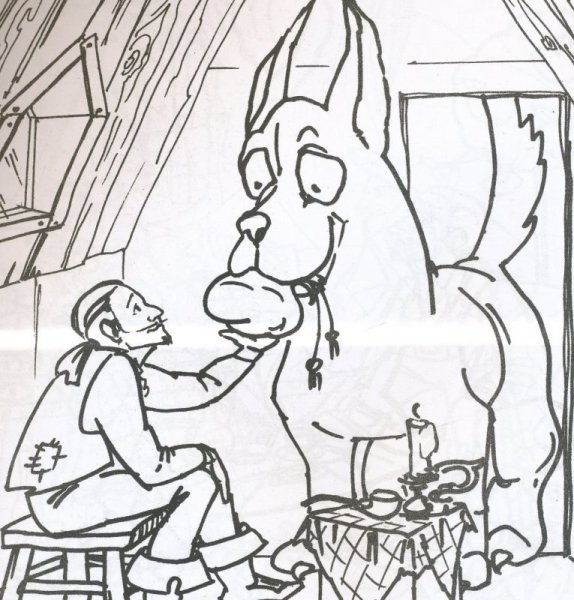 Раскраска огниво Андерсен