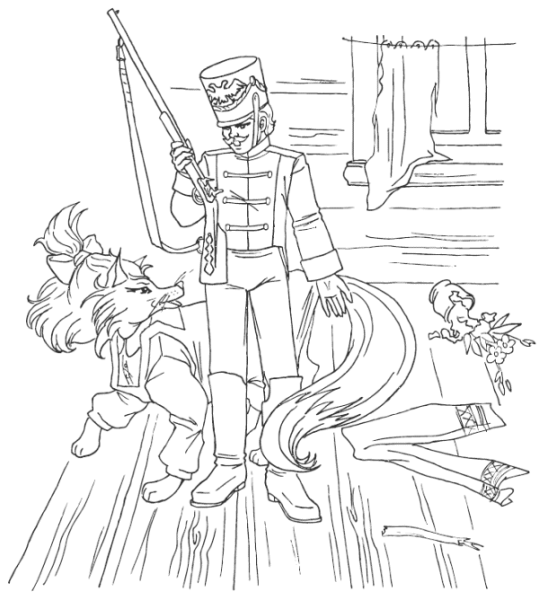 Огниво сказка раскраска