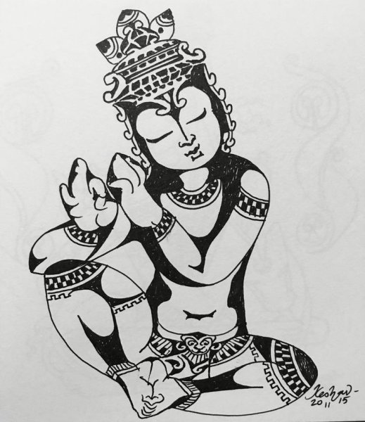 Бог Индии Ганеша рисунок