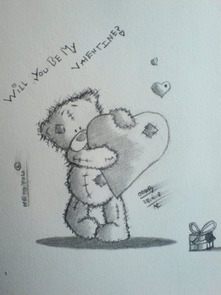 Мишка Тедди рисунок карандашом