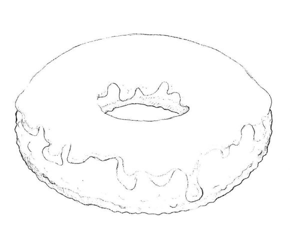 Нарисовать пончик карандашом