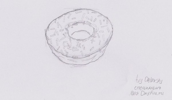 Поэтапное рисование пончика