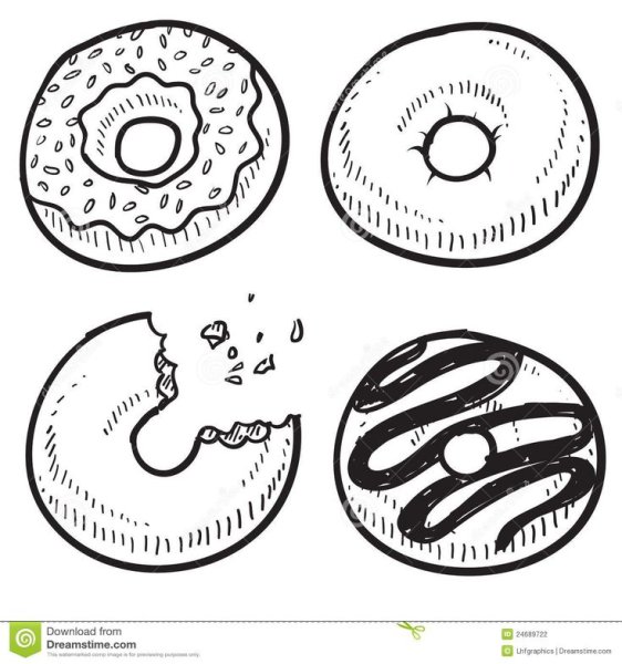 Пончик для срисовки карандашом