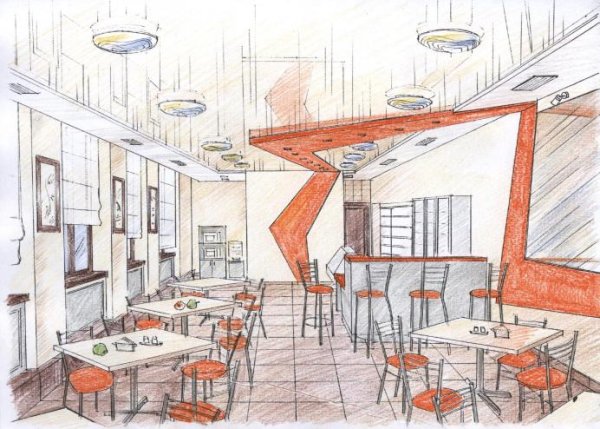 Нарисованный ресторан