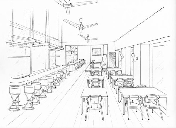 Интерьер кафе перспектива