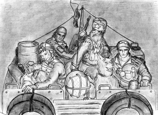 Пламенная бригада пожарных карандашом