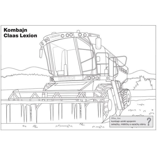 Комбайн рисунок для детей карандашом
