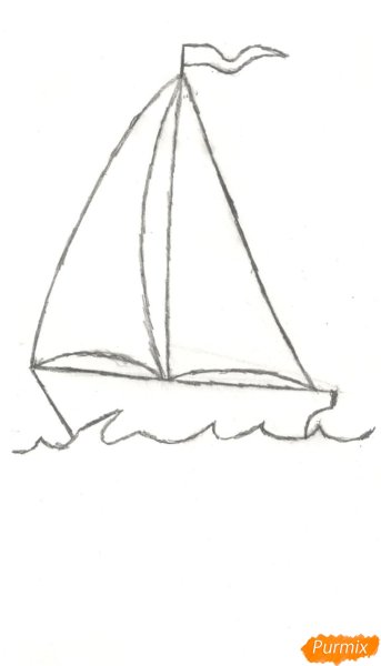 Кораблик карандашом для детей