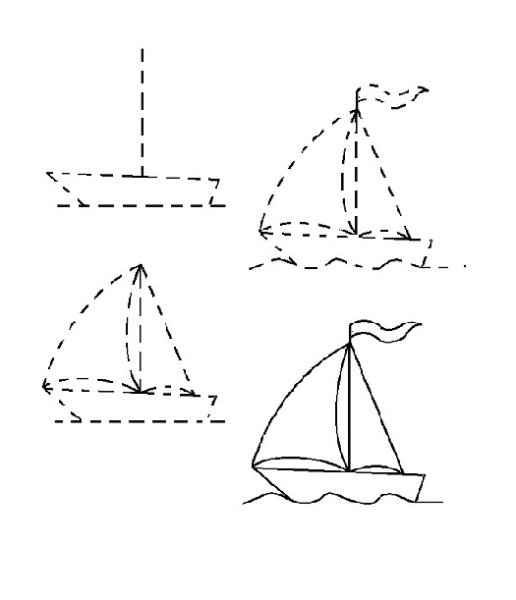 Раскраска. Кораблик