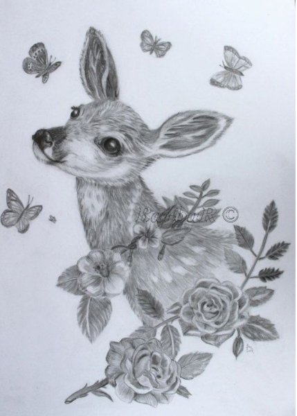 Олененок Бэмби рисунок