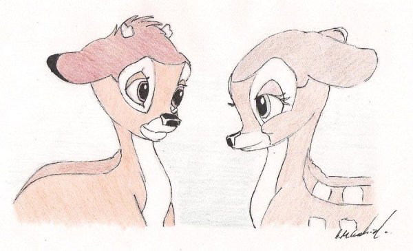 Бемби мультфильм контур