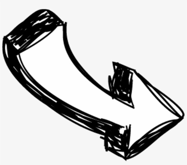 Стрелочка нарисованная белая