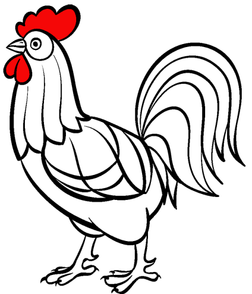 Петух рисунок для детей