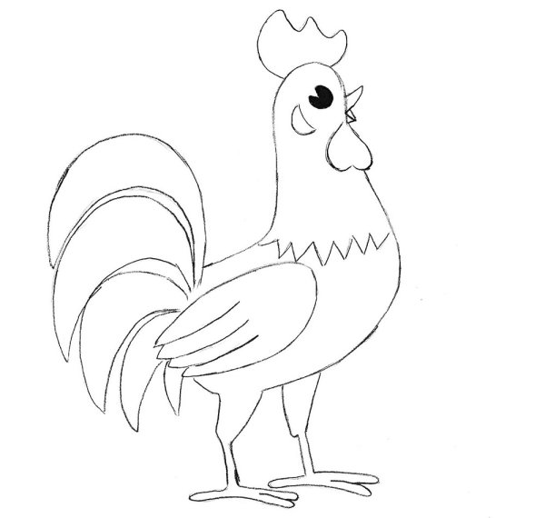 Петушок. Раскраска