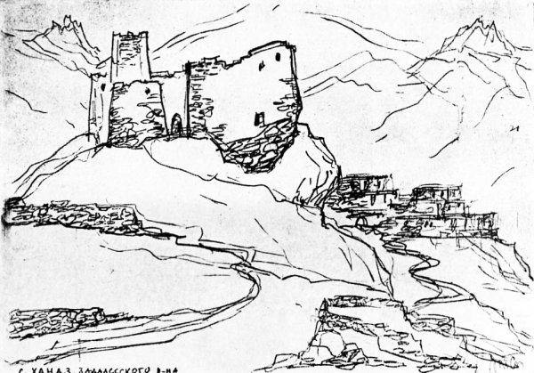 Рисунки горных аулов